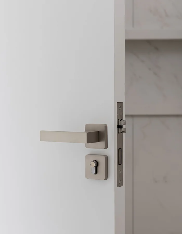 Healthcare collection — TM Doors — Handle and locking mechanism.
